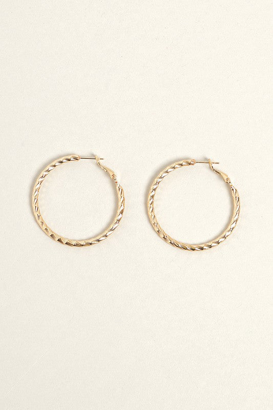 S-14K Gold Dipped Twisted Omega Closure Hoops