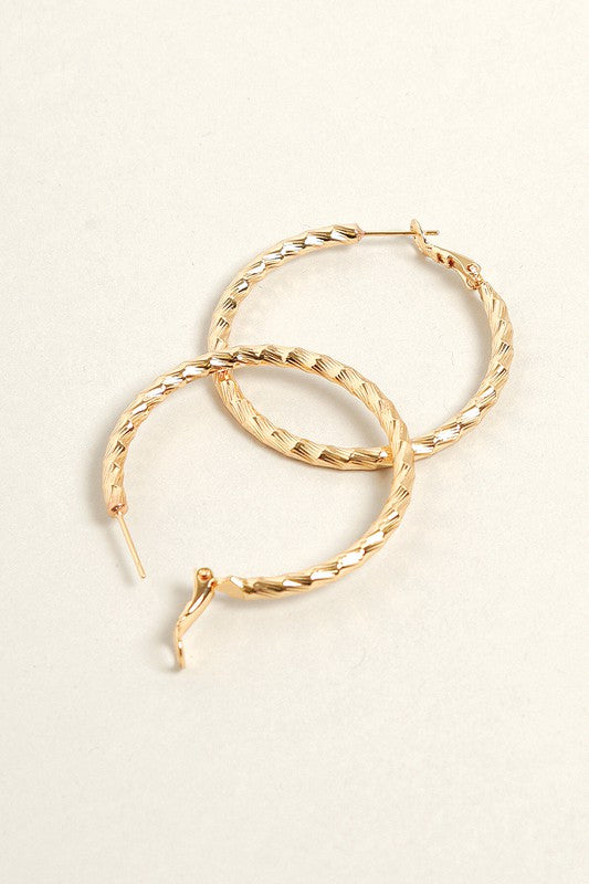 S-14K Gold Dipped Twisted Omega Closure Hoops