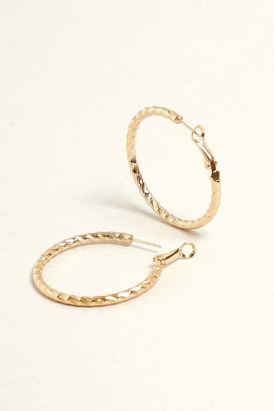 S-14K Gold Dipped Twisted Omega Closure Hoops