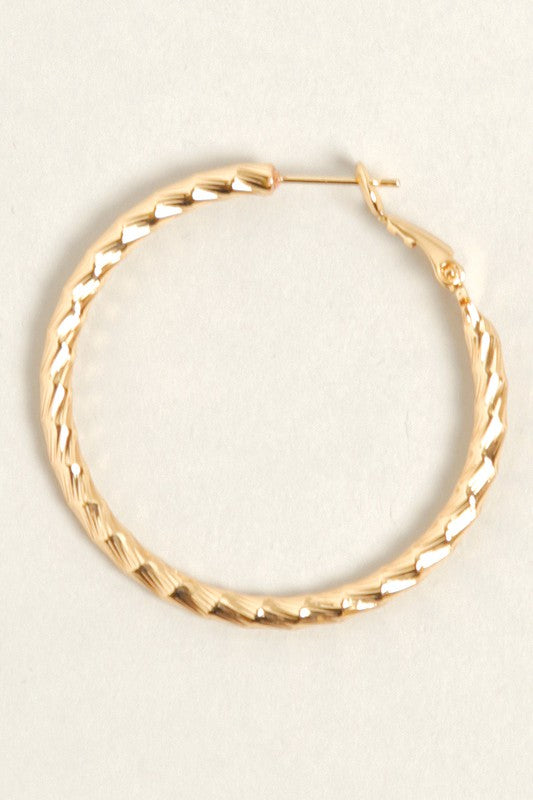 S-14K Gold Dipped Twisted Omega Closure Hoops