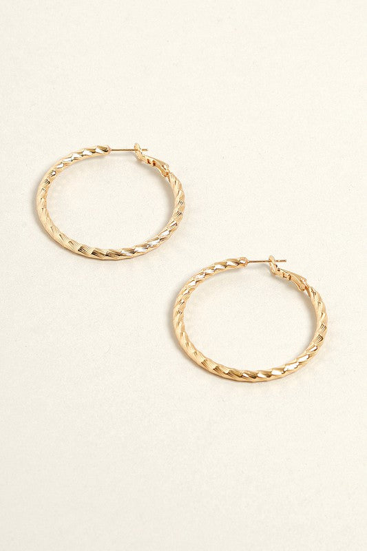 S-14K Gold Dipped Twisted Omega Closure Hoops