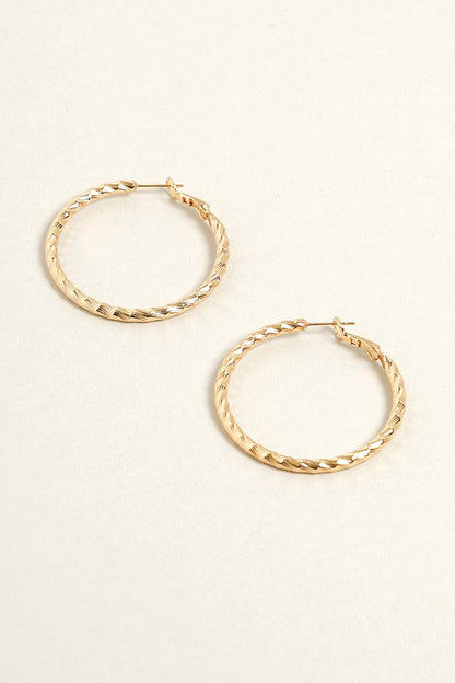 S-14K Gold Dipped Twisted Omega Closure Hoops