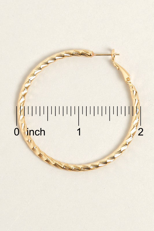 M-14K Gold Dipped Twisted Omega Closure Hoops