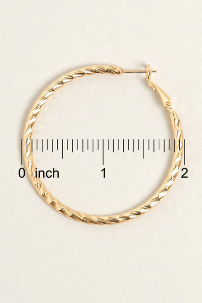 M-14K Gold Dipped Twisted Omega Closure Hoops