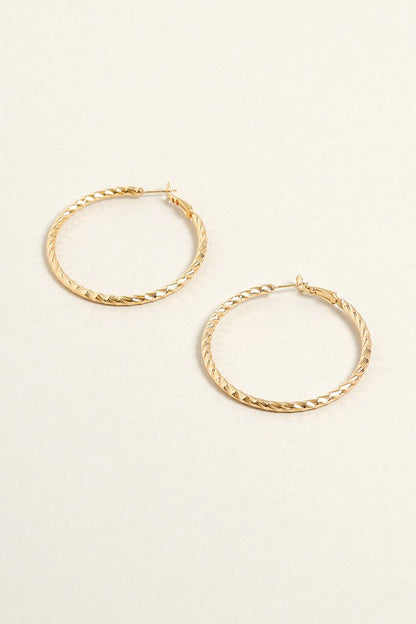 M-14K Gold Dipped Twisted Omega Closure Hoops