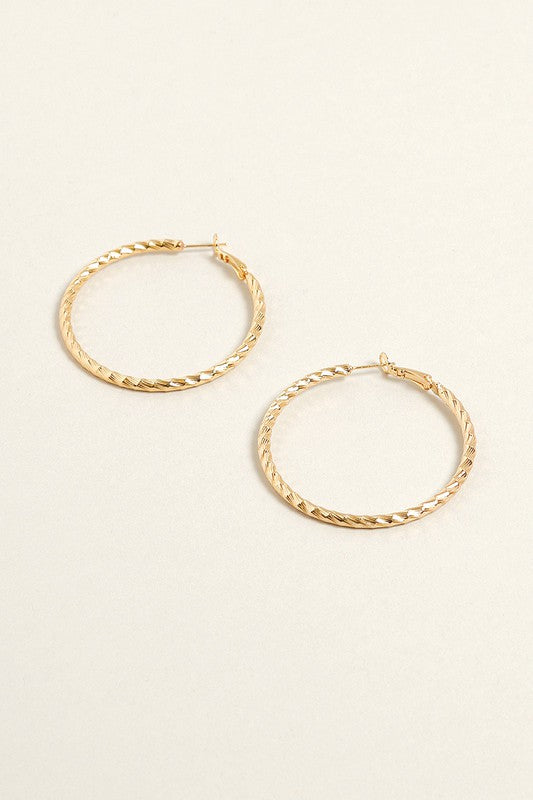 M-14K Gold Dipped Twisted Omega Closure Hoops