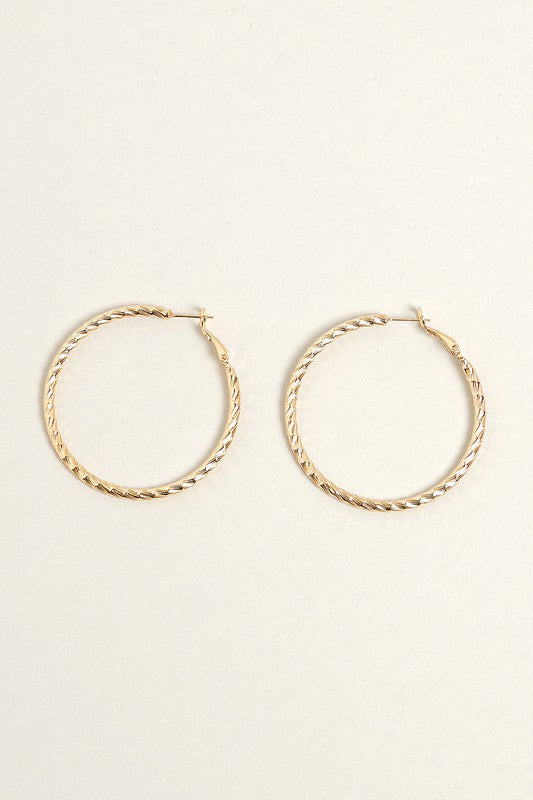 M-14K Gold Dipped Twisted Omega Closure Hoops