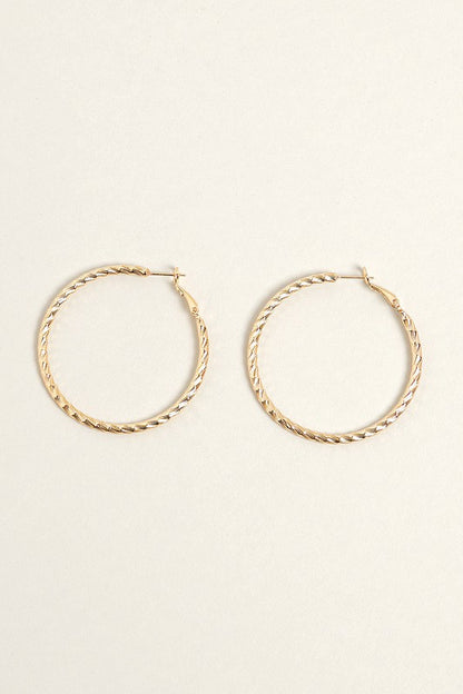 M-14K Gold Dipped Twisted Omega Closure Hoops