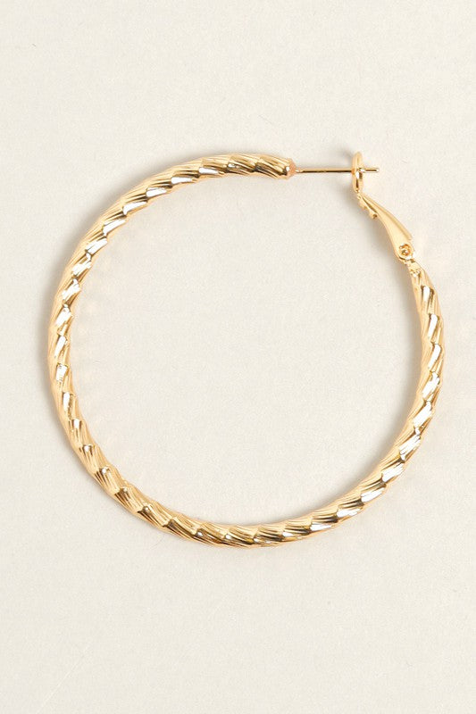 M-14K Gold Dipped Twisted Omega Closure Hoops