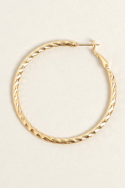 M-14K Gold Dipped Twisted Omega Closure Hoops