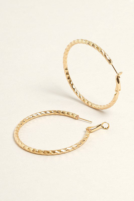 M-14K Gold Dipped Twisted Omega Closure Hoops