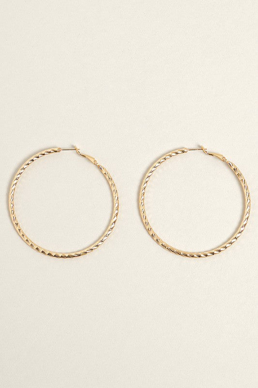 L-14K Gold Dipped Twisted Omega Closure Hoops