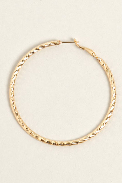 L-14K Gold Dipped Twisted Omega Closure Hoops