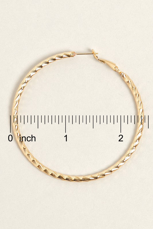 L-14K Gold Dipped Twisted Omega Closure Hoops