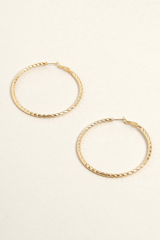 L-14K Gold Dipped Twisted Omega Closure Hoops