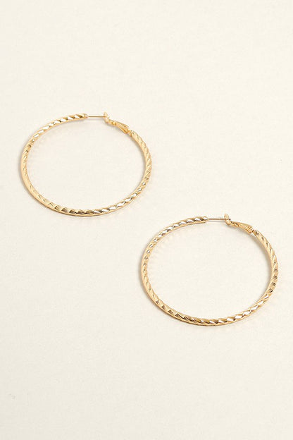 L-14K Gold Dipped Twisted Omega Closure Hoops