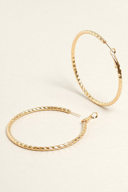 L-14K Gold Dipped Twisted Omega Closure Hoops