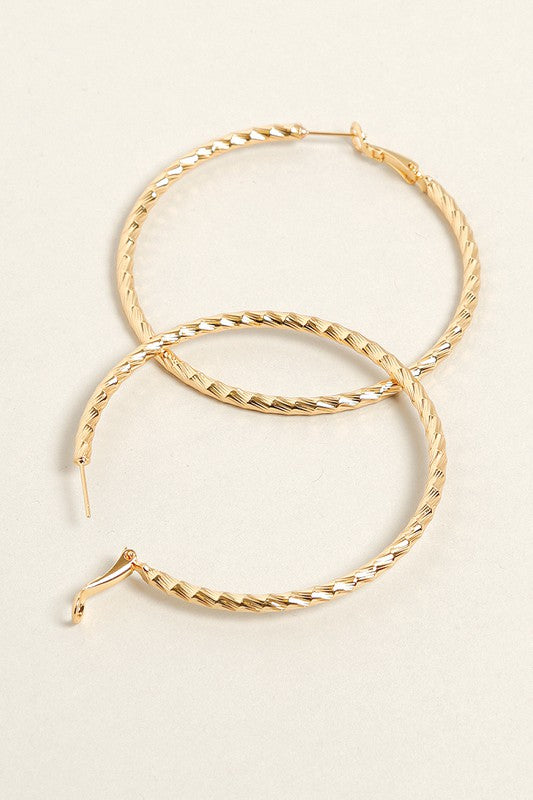 L-14K Gold Dipped Twisted Omega Closure Hoops