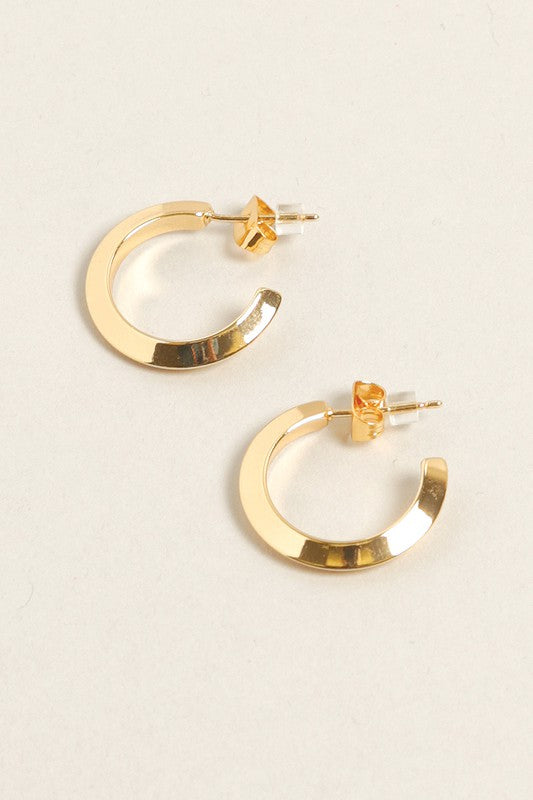 XS-14K Gold Dipped Post Hoop Earrings