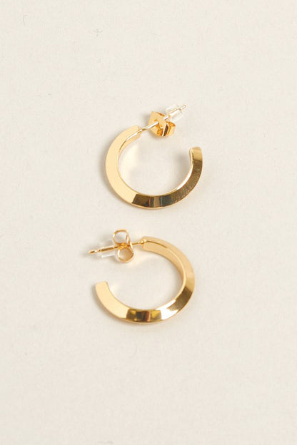 XS-14K Gold Dipped Post Hoop Earrings