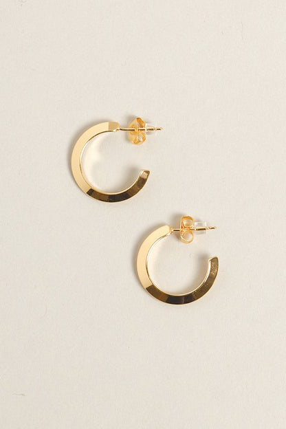 XS-14K Gold Dipped Post Hoop Earrings