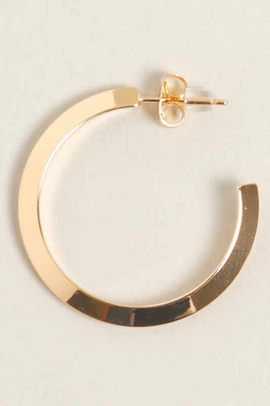 S-14K Gold Dipped Post Hoop Earrings