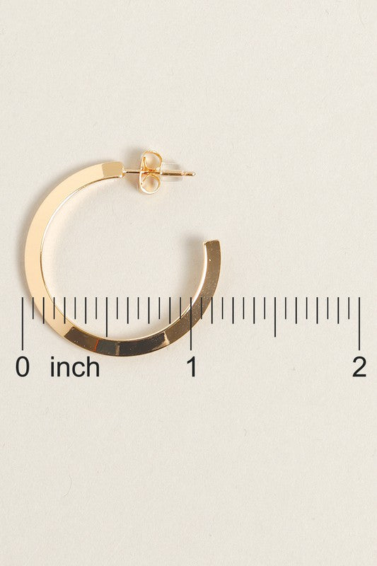 S-14K Gold Dipped Post Hoop Earrings