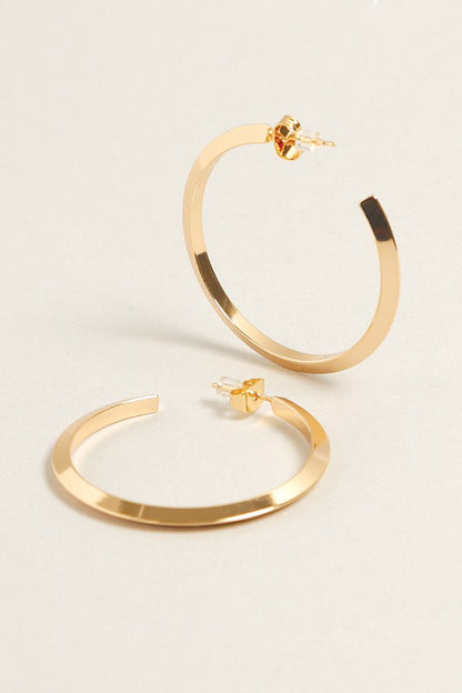 M-14K Gold Dipped Post Hoop Earrings