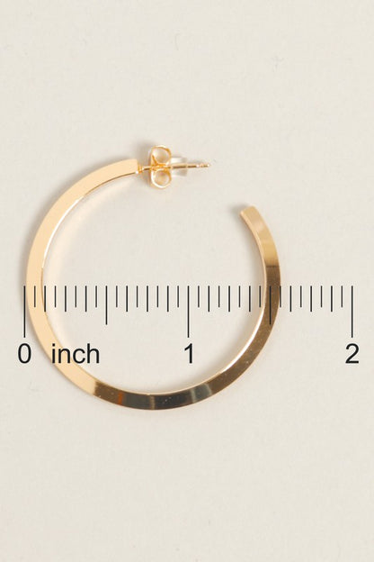 M-14K Gold Dipped Post Hoop Earrings