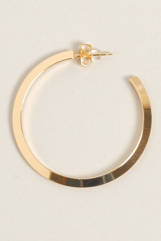 M-14K Gold Dipped Post Hoop Earrings