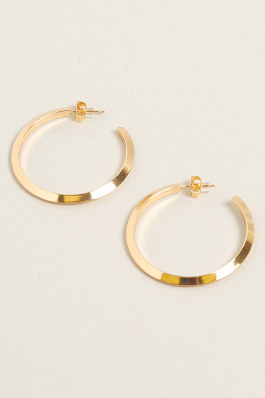 M-14K Gold Dipped Post Hoop Earrings