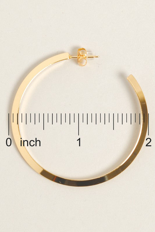 L-14K Gold Dipped Post Hoop Earrings