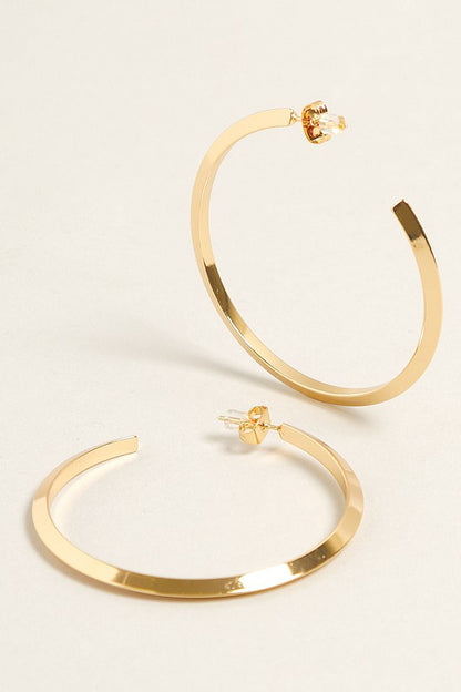 L-14K Gold Dipped Post Hoop Earrings