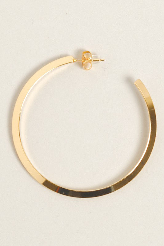 L-14K Gold Dipped Post Hoop Earrings