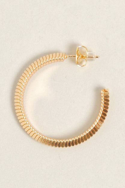 S-14K Gold Dipped Textured Post Hoops