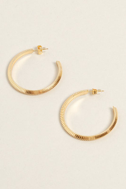 M-14K Gold Dipped Textured Post Hoops