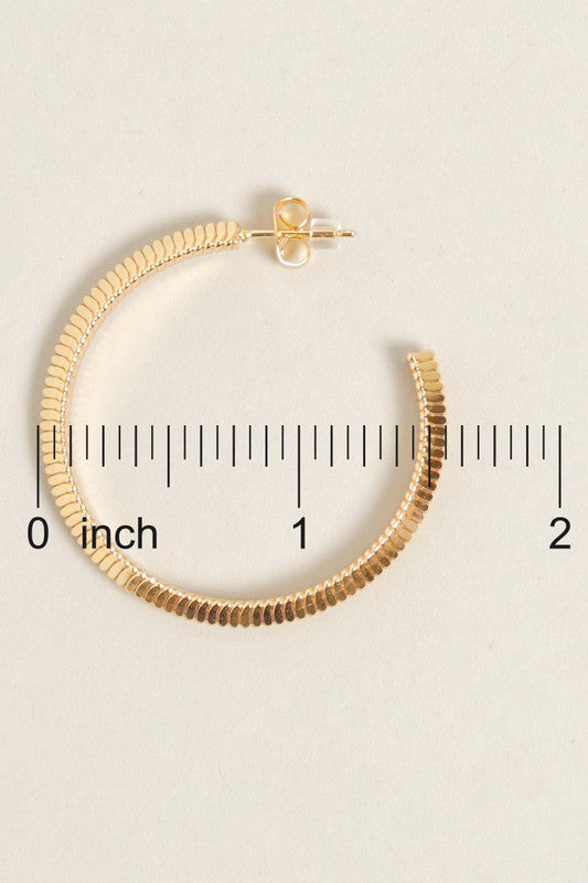 M-14K Gold Dipped Textured Post Hoops