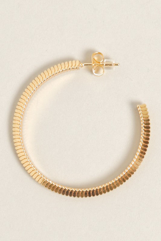 M-14K Gold Dipped Textured Post Hoops