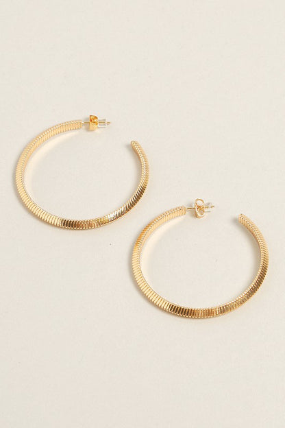 L-14K Gold Dipped Textured Post Hoops