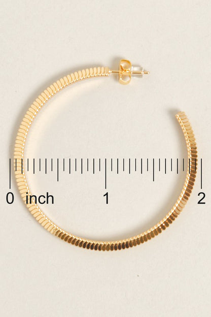 L-14K Gold Dipped Textured Post Hoops