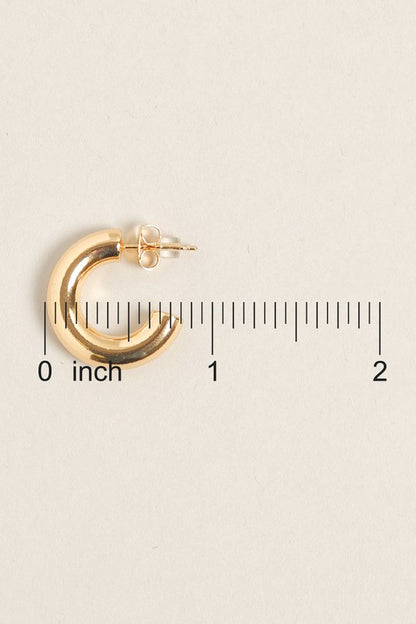 Small -14K Gold Dipped Post Hoop Earrings