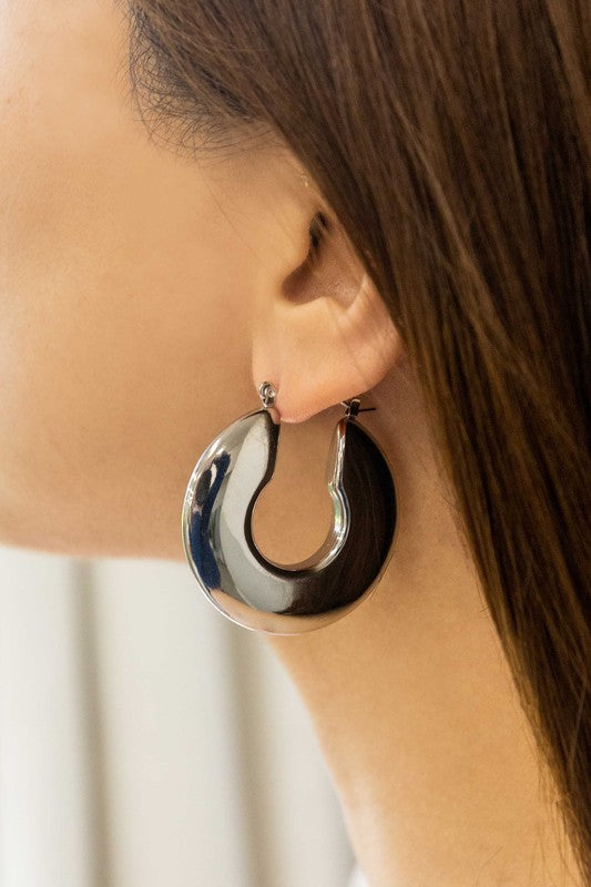 Disk Hoop Earrings