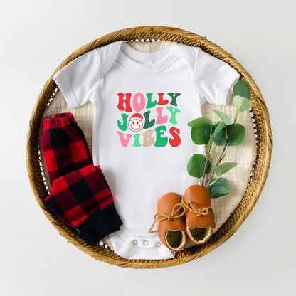 Holly Jolly Vibes Smile Baby Onesie