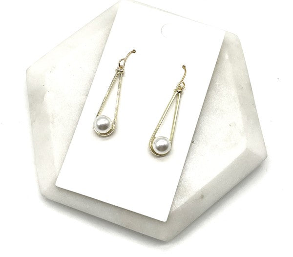 Pearl Gold Teardrop Earrings