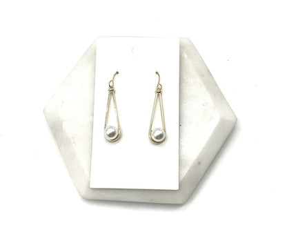 Pearl Gold Teardrop Earrings