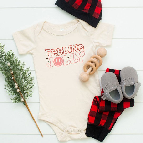 Feeling Jolly Smiley Face Baby Onesie