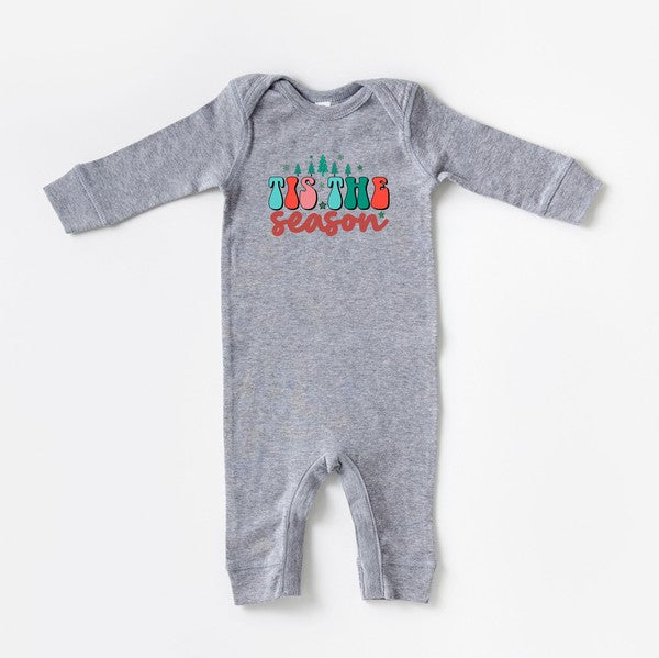 Retro Tis The Season Trees Baby Romper