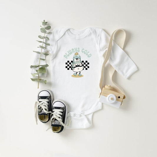 Always Cold Snowman Long Sleeve Onesie