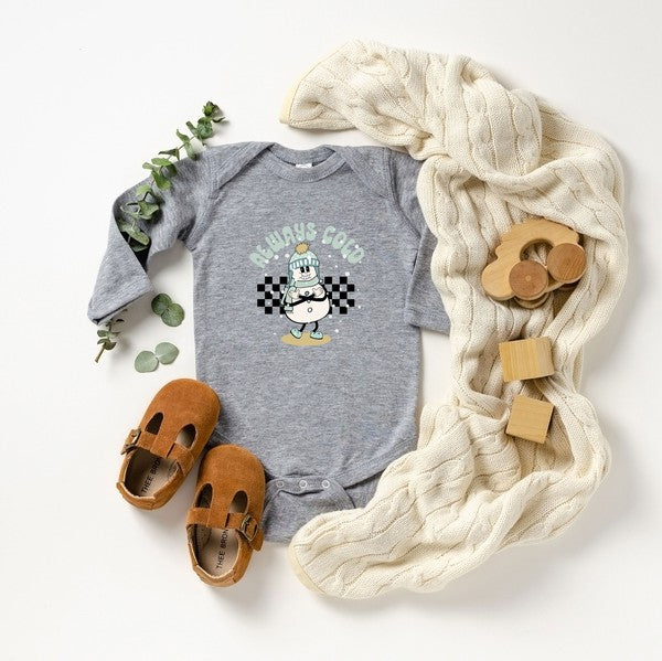 Always Cold Snowman Long Sleeve Onesie