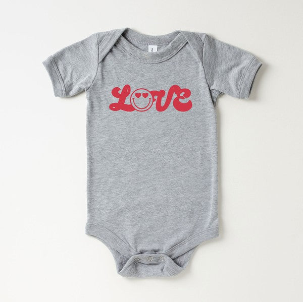 Love Smiley Face Baby Onesie